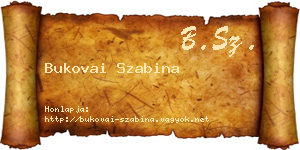 Bukovai Szabina névjegykártya
